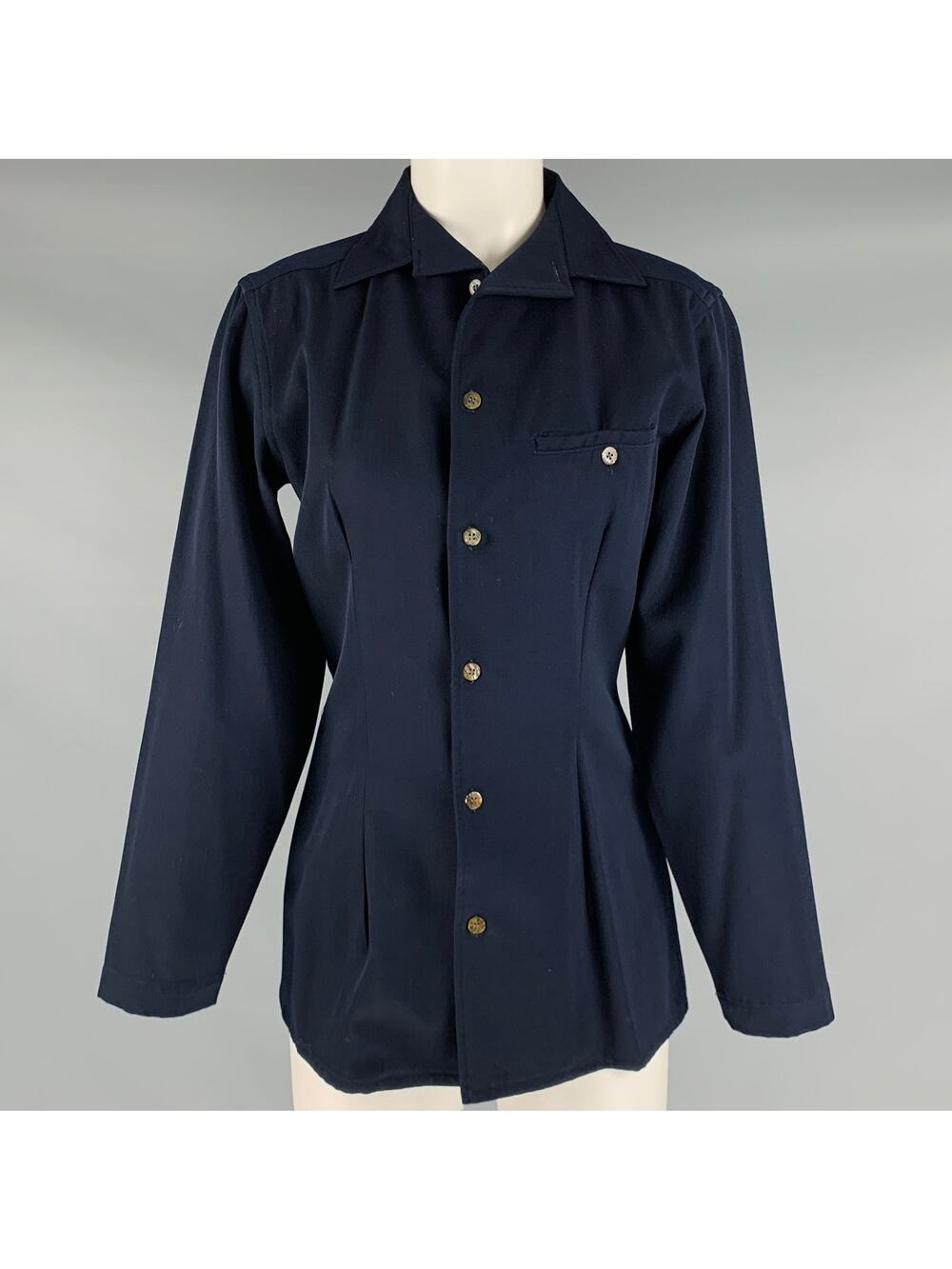 COMME des GARCONS Size S Navy Twill Buttoned Shirt